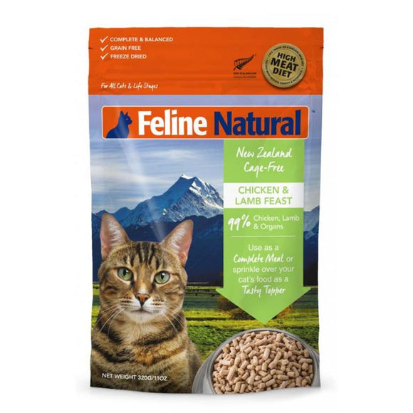 FELINE NATURAL F9 雞肉羊肉盛宴 脫水鮮肉貓糧 320G