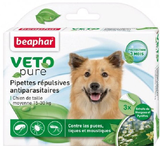 荷蘭 Beaphar 中型犬用 VETO nature 回歸自然滴劑（一盒 3支／2 ml支）